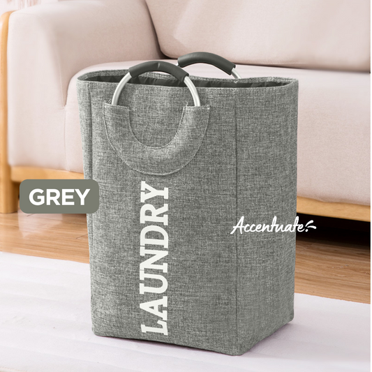 Grey 'Laundry' Basket/Bin