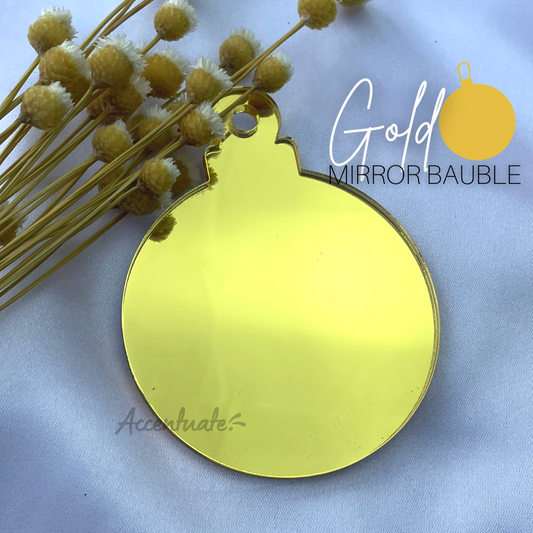 3mm-Thick Gold Clear Mirror Acrylic Decor Bauble