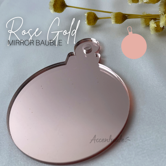 3mm-Thick Rose Gold Clear Acrylic Mirror Decor Bauble