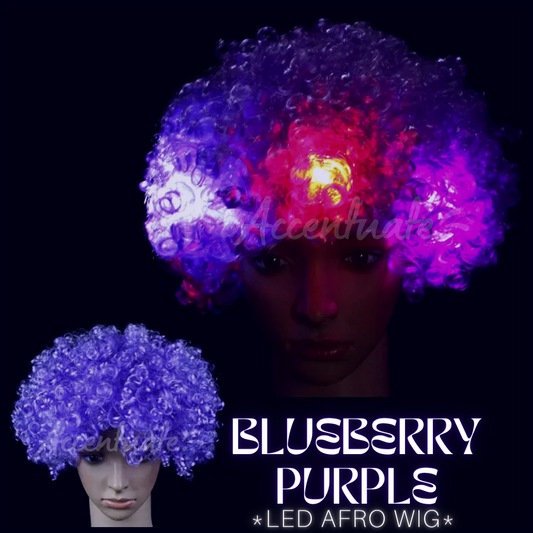 Blueberry Purple LED Afro Wig
