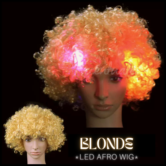 Blonde LED Afro Wig