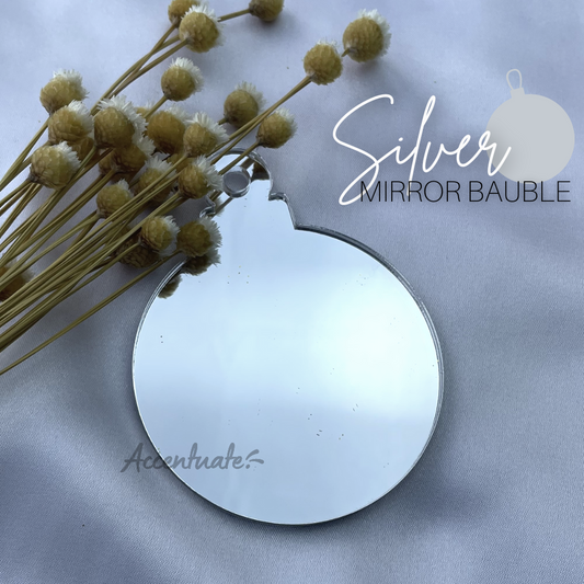 3mm-Thick Silver Clear Acrylic Mirror Decor Bauble