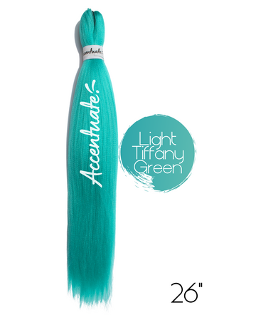 26" Plain Light Tiffany Green Pre-Stretched Hair Extension