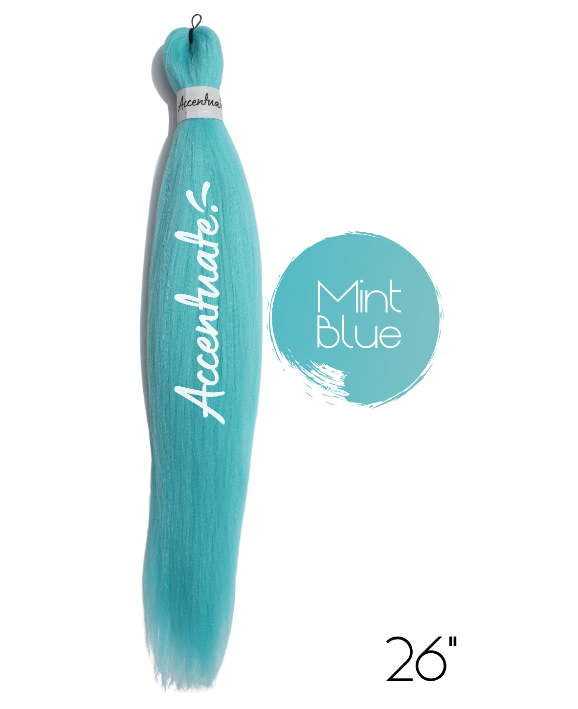 26" Plain Mint Blue Pre-Stretched Hair Extension
