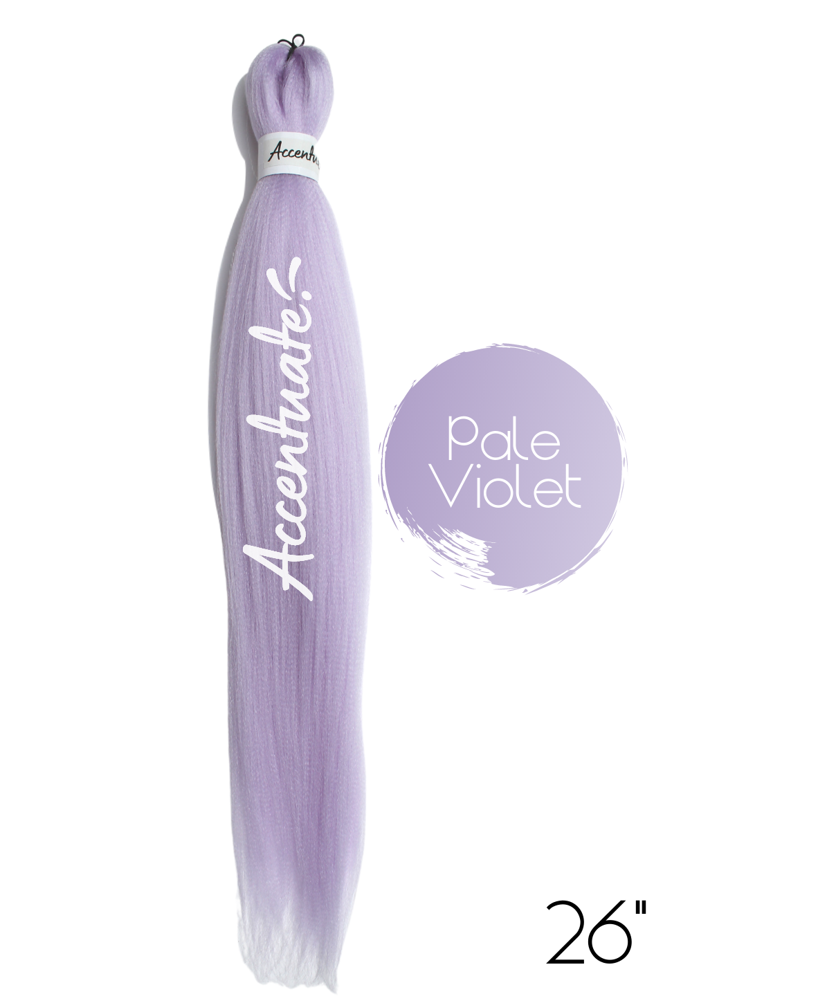 26" Plain Pale Violet Pre-Stretched Hair Extension