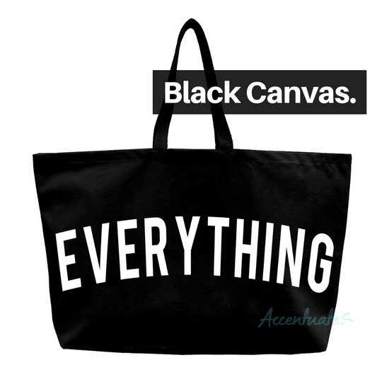 Black Canvas - Large MultiPurpose Tote Bag (with Print)