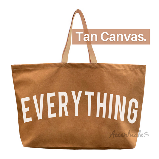 Tan Canvas - Large MultiPurpose Tote Bag (with Print)