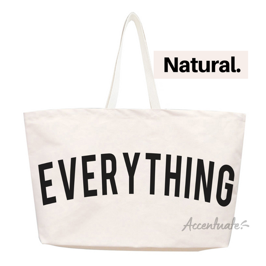 Natural Canvas - Large MultiPurpose Tote Bag (with Print)