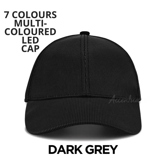 Dark Grey LED Multi-Colour Glowing Baseball Hat