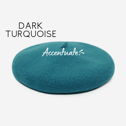 Dark Turquoise Plain Beret (Adult Size)