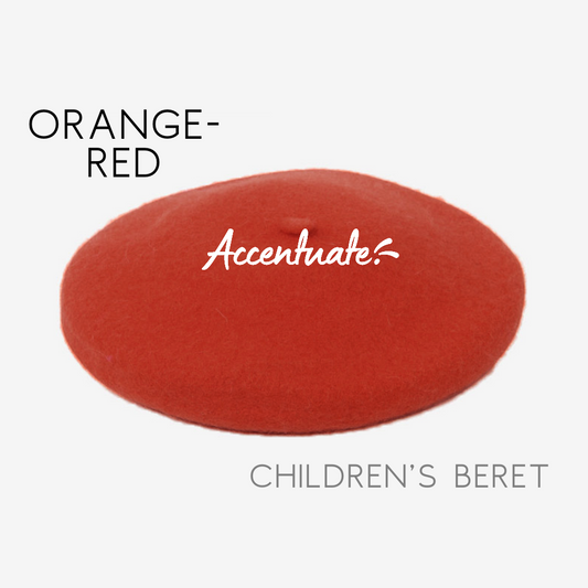 Orange-Red Plain Beret (Children's Size)