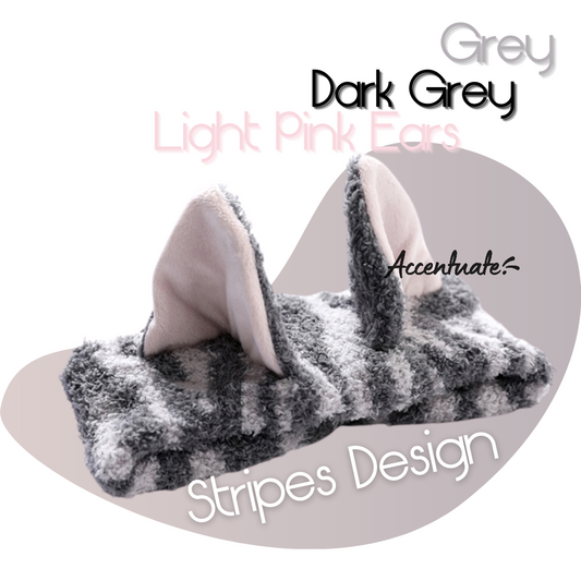 Grey / Dark Grey / Light Pink Cat Ears Stripes Design Headband (Adult Size)