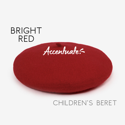Bright Red Plain Beret (Children's Size)