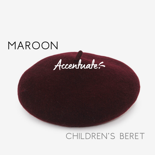 Maroon Plain Beret (Children's Size)