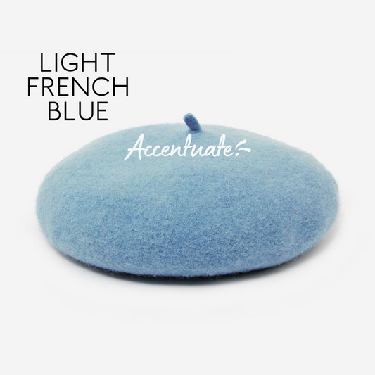 Light French Blue Plain Beret (Adult Size)