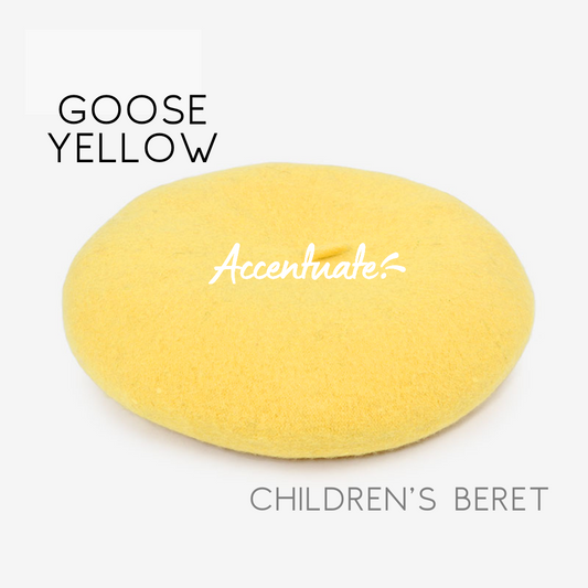 Goose Yellow Plain Beret (Children's Size)