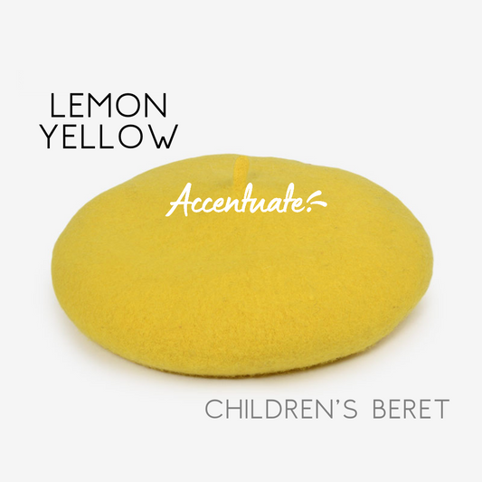 Lemon Yellow Plain Beret (Children's Size)