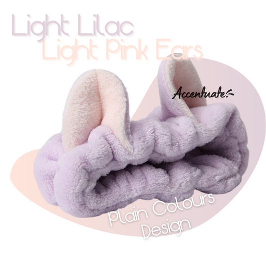 Light Lilac / Light Pink Cat Ears Plain Headband (Adult Size)