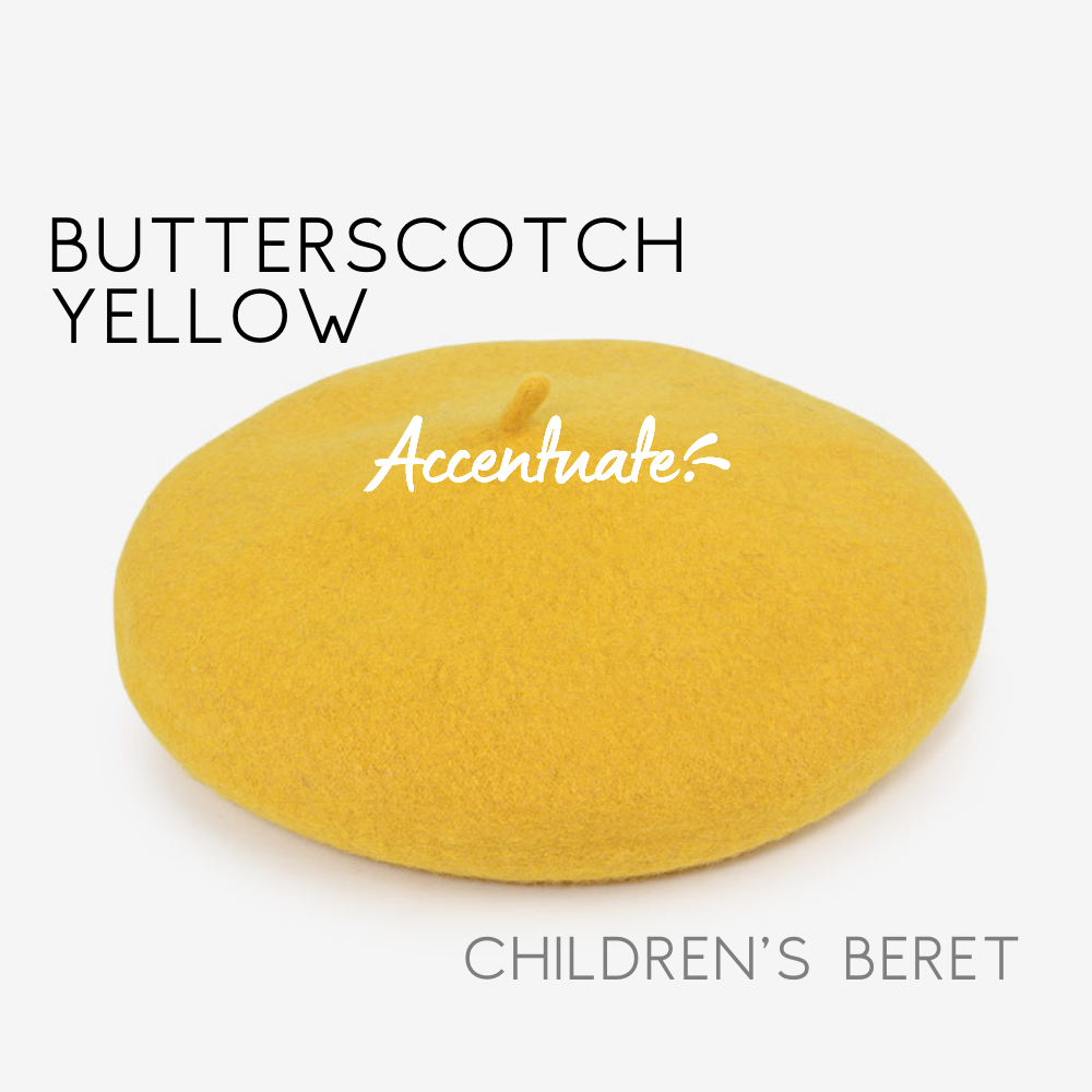 Butterscotch Yellow Plain Beret (Children's Size)
