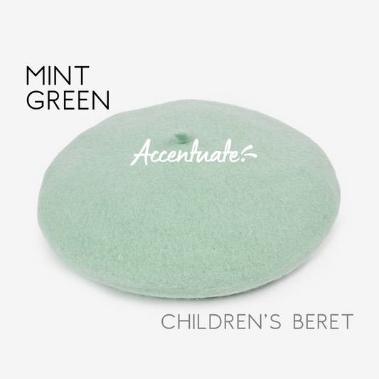 Mint Green Plain Beret (Children's Size)