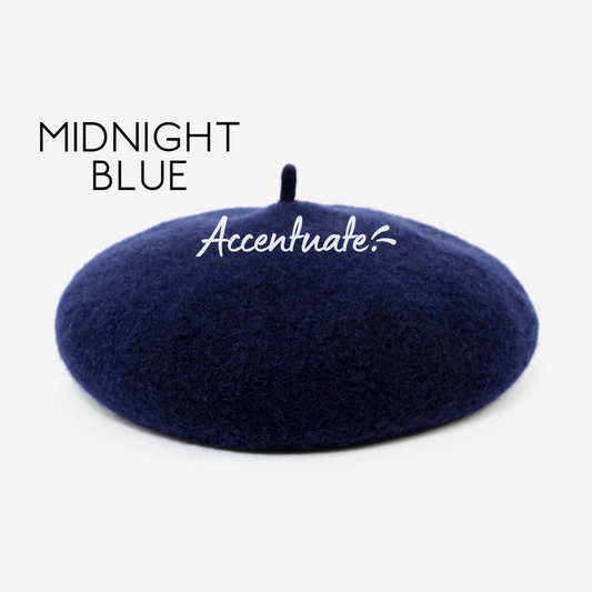 Midnight Blue Plain Beret (Adult Size)