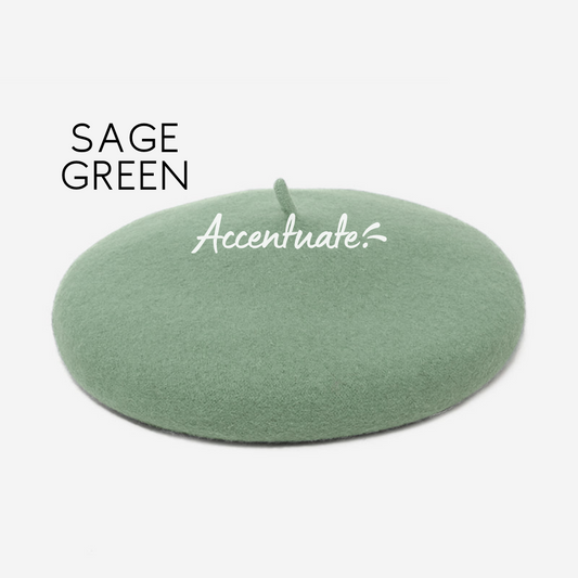 Sage Green Plain Beret (Adult Size)