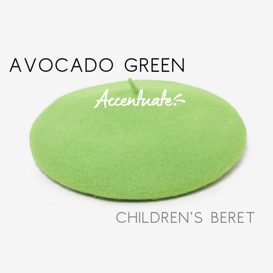 Avocado Green Plain Beret (Children's Size)