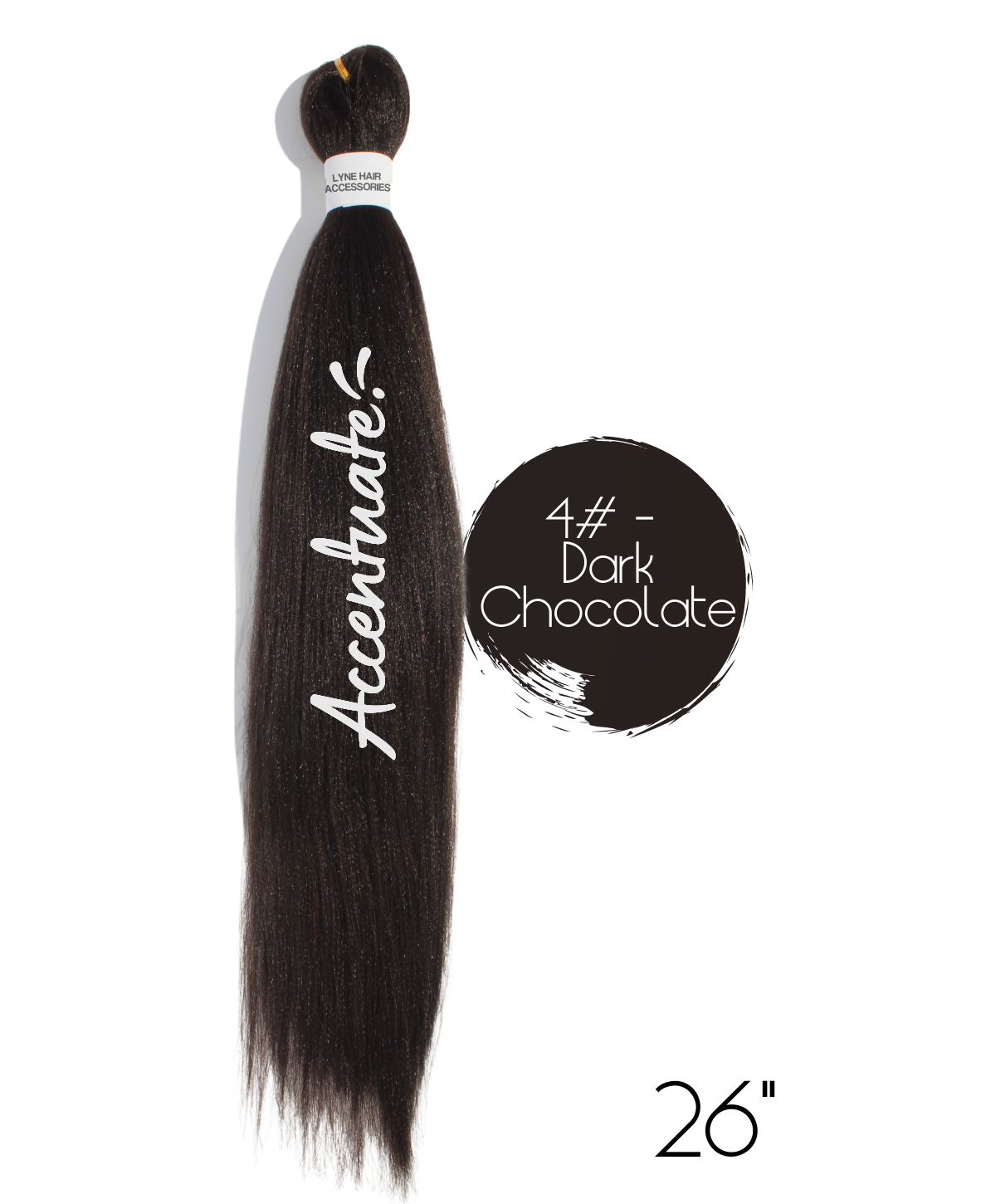 26" Plain 4# - Dark Chocolate Pre-Stretched Hair Extension