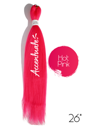 26" Plain Hot Pink Pre-Stretched Hair Extension