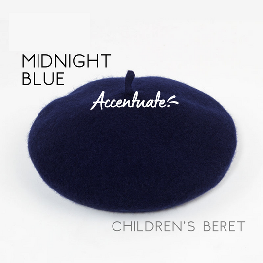 Midnight Blue Plain Beret (Children's Size)