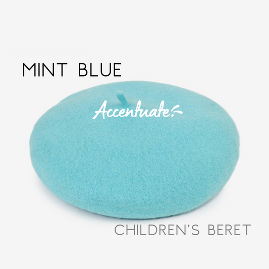 Mint Blue Plain Beret (Children's Size)