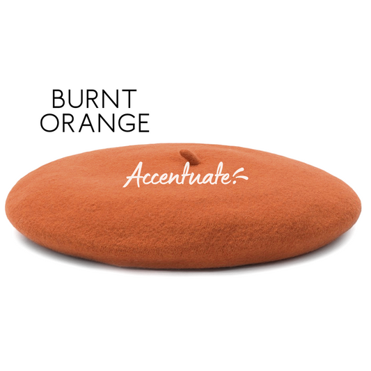 Burnt Orange Plain Beret (Adult Size)