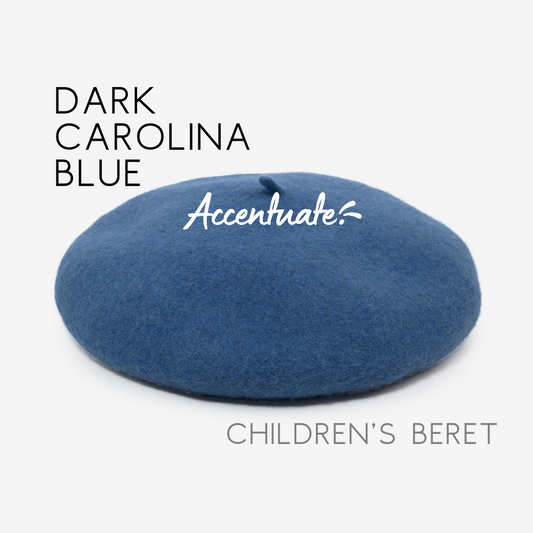 Dark Carolina Blue Plain Beret (Children's Size)
