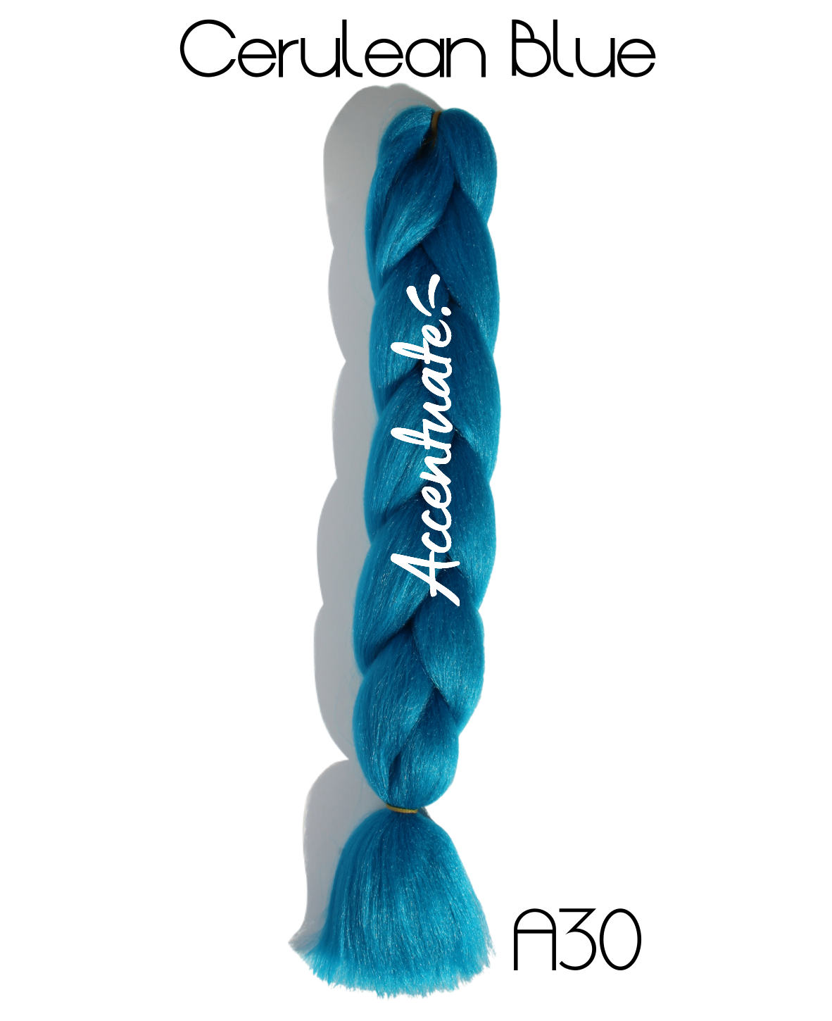 24" (A30) Cerulean Blue Plain Jumbo Braid Hair Extension