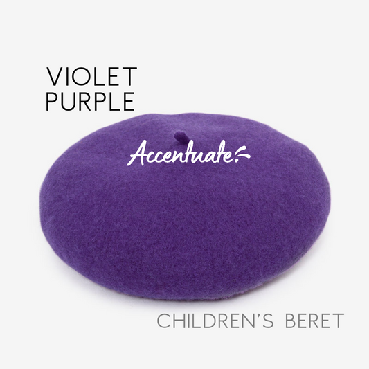 Violet Purple Plain Beret (Children's Size)