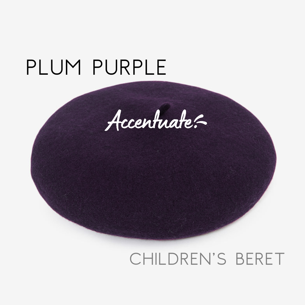 Plum Purple Plain Beret (Children's Size)