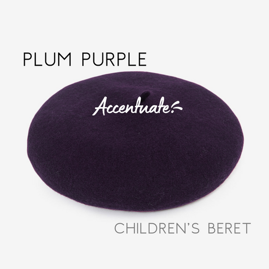 Plum Purple Plain Beret (Children's Size)
