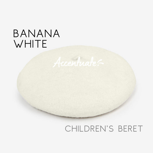 Banana White Plain Beret (Children's Size)