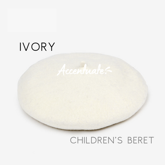 Ivory Plain Beret (Children's Size)