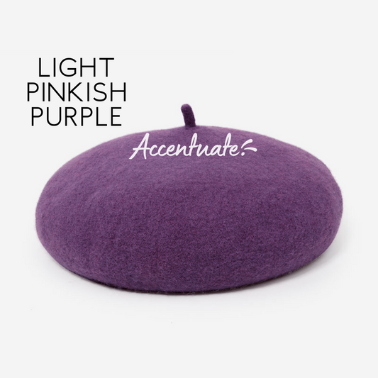 Light Pinkish Purple Plain Beret (Adult Size)
