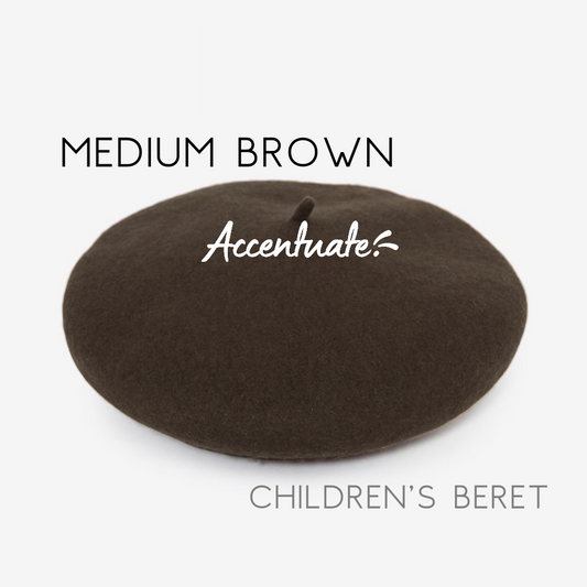 Medium Brown Plain Beret (Children's Size)