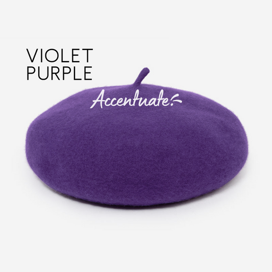 Violet Purple Plain Beret (Adult Size)