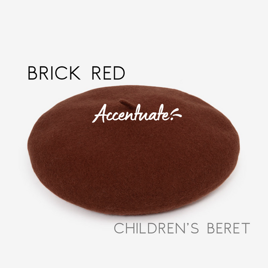 Brick-Red Plain Beret (Children's Size)