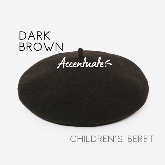 Dark Brown Plain Beret (Children's Size)