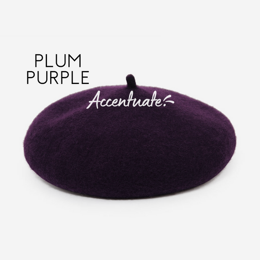 Plum Purple Plain Beret (Adult Size)