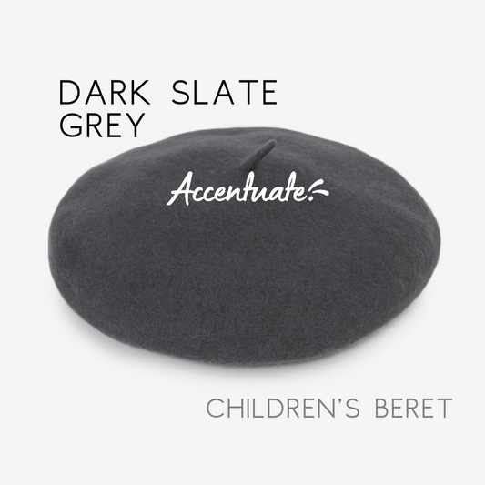Dark Slate-Grey Plain Beret (Children's Size)