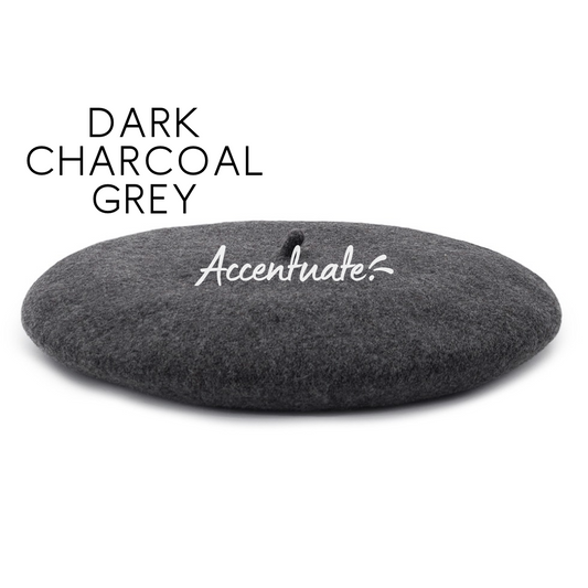 Dark Charcoal Grey Beret (Adult Size)