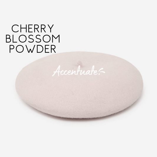 Cherry Blossom Powder Plain Beret (Adult Size)