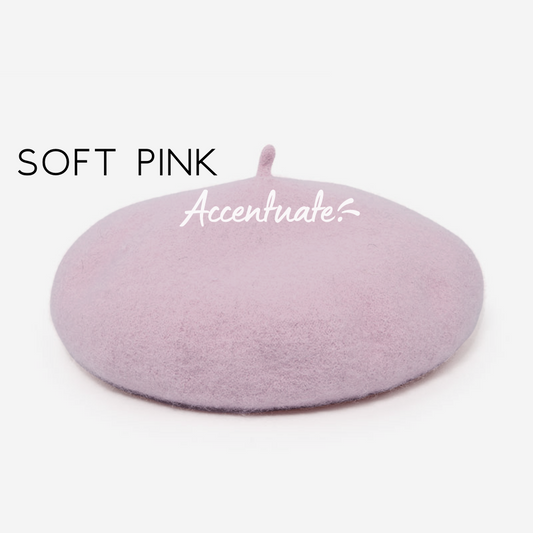 Soft Pink Plain Beret (Adult Size)