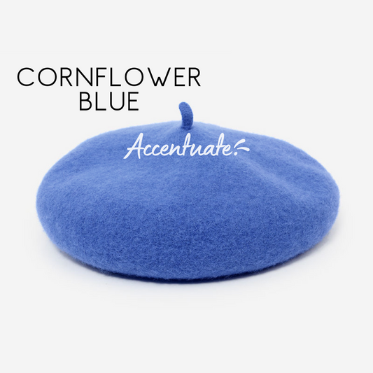 Cornflower Blue Plain Beret (Adult Size)